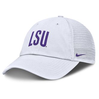 Nike LSU Primetime Campus Club Nike Mens College Trucker Adjustable Hat in White | NC3311QRLSN-H98
