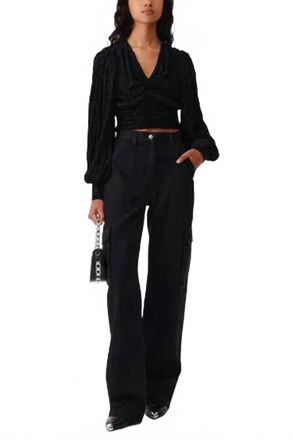 Iro Mait Cargo Baggy Jeans In Black/strass