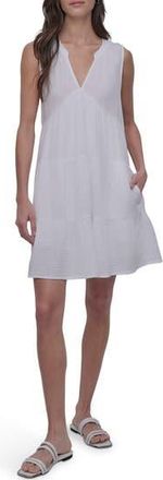 DKNY Double Crepe Cotton Gauze Dress in White at Nordstrom Rack, Size X-Large