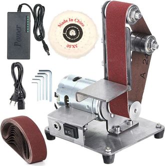 OEM Lijadora De Banda El&eacute;ctrica De 800 W, Control De 7 Velocidades, Lijadora Estacionaria Con 10 Bandas De Lijado Para Madera Y Metal, Minilijadora De Ban