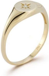 Ember Fine Jewelry 14K Gold Diamond Signet Ring at Nordstrom Rack, Size 7