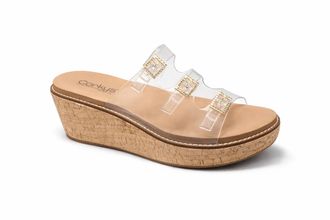Corkys Footwear WomenS Dont Mind Me Wedge Sandals In Clear