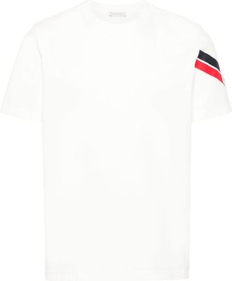 Moncler logo-patch cotton T-shirt - men - Cotton - L - White