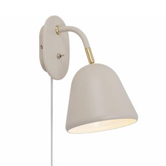 Nordlux Aplique de pared elegante beige y dorado orientable con interruptor