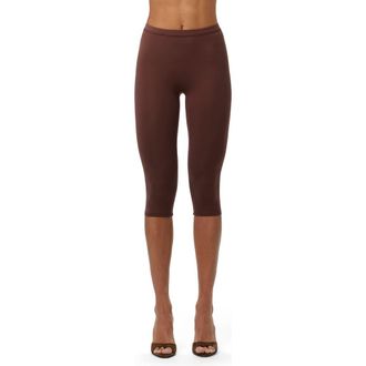 Naked Wardrobe Capri Leggings in Chocolate at Nordstrom, Size X-Small
