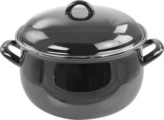 Gibson 6.5 Quart Steel Casserole with Lid in Black at Nordstrom