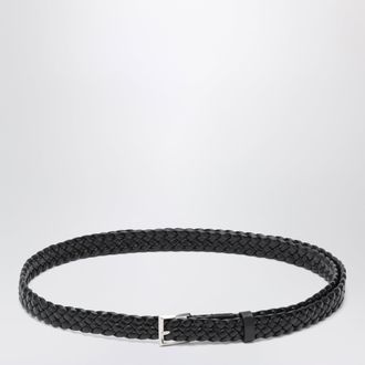 Bottega Veneta Black Solo Intrecciato Belt