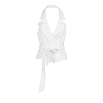Elisabetta Franchi Vests, female, White, Size: 2XS Double-breasted Belted Vest