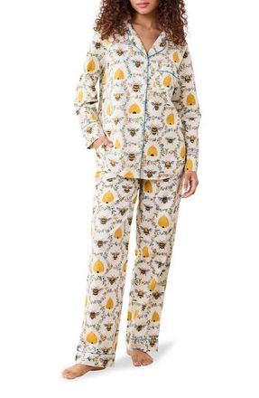 Printfresh Long Sleeve Organic Cotton Pajamas Set in Cream at Nordstrom, Size X-Small