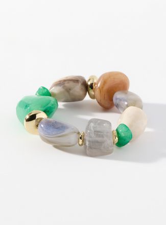 Simons Womens Large colourful stone bracelet