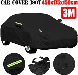 OEM Housse De Voiture - 450x175x150 Cm - Pour Berline Jusqu A 450 Cm - Ext&eacute;rieur Int&eacute;rieur - Noir - 1 Pi&egrave;ce