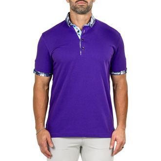 Maceoo Newton Marthyr0030 Purple Button-Down Piqu&eacute; Polo at Nordstrom, Size 2
