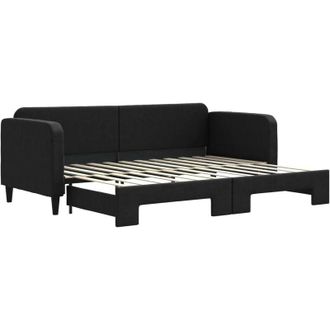 vidaXL Sof&aacute; Cama Nido Tela Negro 80x200 Cm Vidaxl