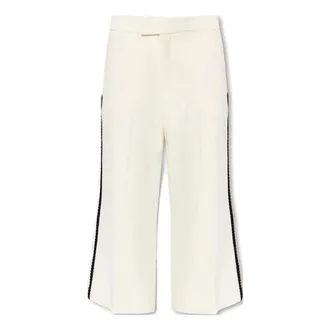 Gucci (WMNS) Gucci Wool Tweed Pant With Interlocking G Patch White 748172-ZANJC-9169