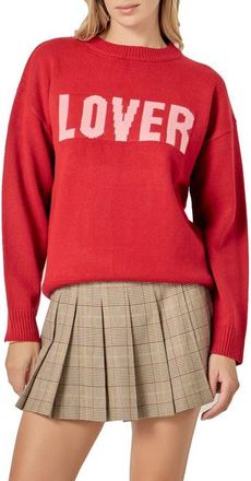 English Factory Statement Sweater in Red/Pink at Nordstrom, Size X-Small