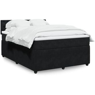 vidaXL Vidaxl - Cama Box Spring Con Colch&oacute;n Terciopelo Negro 160x200 Cm