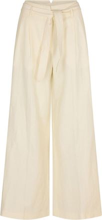 HUGO BOSS Womens 10259718 01 Wide Leg Trousers in Open White - Size 10 UK