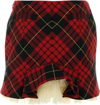 Alexander McQueen Redblackyellow Gonne Skirt