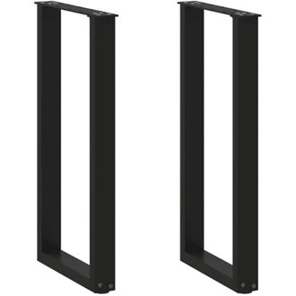 vidaXL Patas Para Consola En Forma De U (2 Unidades), Color Negro, 28 X (72-73) Cm, Acero Vidaxl
