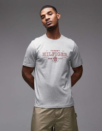Tommy Hilfiger Heritage - T-shirt grigia con grafica-Grigio