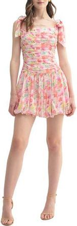 All in Favor Floral Bubble Minidress in Pink Multi at Nordstrom Rack, Size X-Large
