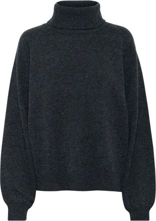 Gestuz Zachte Wol Rollneck Trui Diep Grafiet - Dames - Coltruien - Grijs - S - Wol - Truien & Vesten