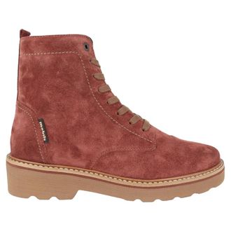 Mephisto Ergonomische brede pasvorm rode laars - Dames - Veterlaarzen - Rood - 36 EU - Su&egrave;de - Schoenen