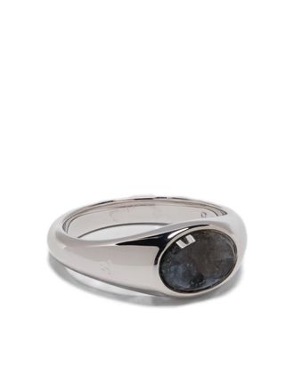 Tom Wood Cushion Blue Hawk Eye signet ring - unisex