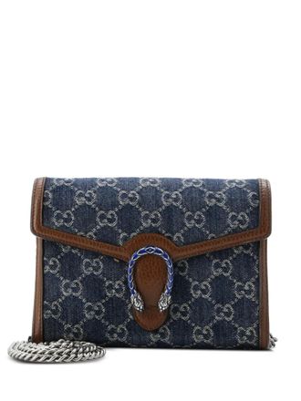 Gucci Dionysus Chain Wallet GG Denim Small crossbody bag - Blu
