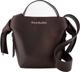 Acne Studios Unisex Musubi Crossbody Bag Brown Calfskin