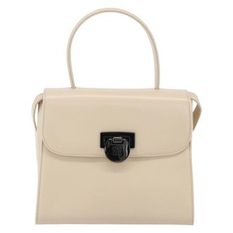 Givenchy Vintage 4G Handbag Leather Beige Leather Handbag (Pre-Owned)