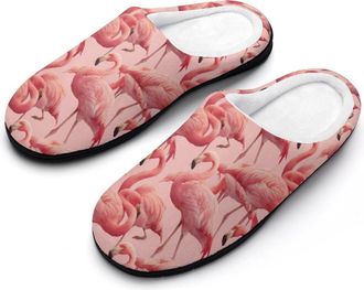 Generic Flamingo Funny Funny Mens Cotton Slippers Soft Non-Slip Rubber Sole House Slipper Indoor Outdoor