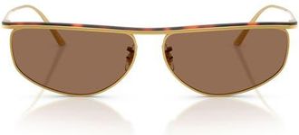 Oliver Peoples x KHAITE 59mm Oval Sunglasses in Gold/Dark Mahogany /Brown at Nordstrom