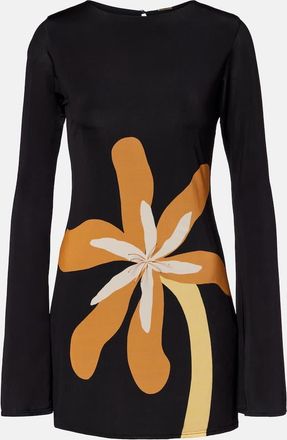 Cala de la Cruz Miniabito Maisha in jersey con stampa floreale