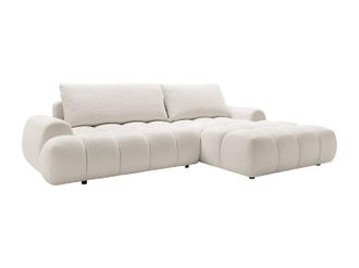 Vente-Unique Sof&aacute; cama rinconera derecha en chenilla beige FARNETA