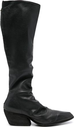 Guidi 55mm leather knee boots - Black