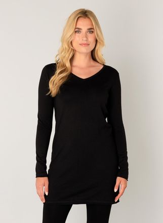 Base Level Longpullover BASE LEVEL BAS-YOLA-LONG-PULLOVER, Damen, Gr. 36, schwarz, Feinstrick, Obermaterial: 80% Viskose, 20% Polyamid, leicht gl&auml;nzend, Basic, f