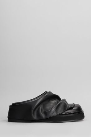 The Attico Mini Robin Slipper-mule In Black Leather
