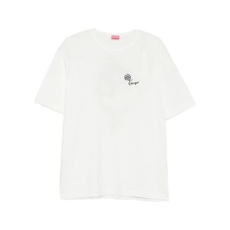 Kenzo T-Shirts, male, White, Size: 3XL Tulip Embroidered T-Shirt