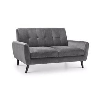 Julian Bowen Monza Sofa 2 Seater In Dark Grey Velvet - Julian Bowen | TJ Hughes