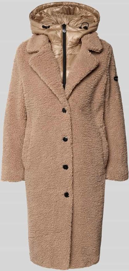 Teddy-Mantel mit Steppeinsatz Modell GINE2 in Beige, Gr&ouml;&szlig;e 46