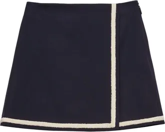 Msgm Navy Blue A-line Mini Skirt