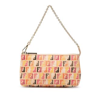 Fendi Pre-owned Fendi Multicolor Zucchino Spalmati Chain Pochette Ladies 8BR592