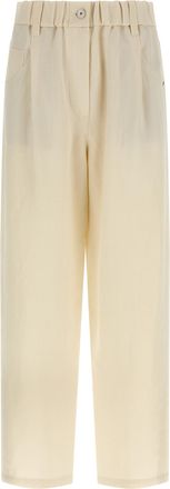 Brunello Cucinelli White Viscose Casual Womens Pants