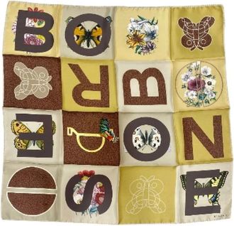 Borbonese Color Block Sjaal 90x 90 - Dames - Zijden sjaals - Veelkleurig - ONE Size - Accessoires