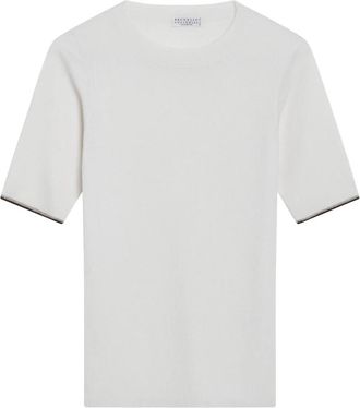Brunello Cucinelli Trui - Dames - Cashmere truien - Wit - XS - Kasjmier - Truien & Vesten