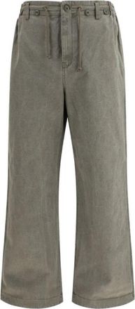 Golden Goose Denim Broek met Trekkoord - Heren - Wijde Broeken - Groen - XS - Denim - Broeken
