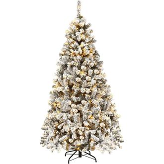 Giantex &Aacute;rbol de Navidad artificial nevado brillante 1010 Ramas blancas 230cm