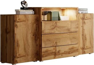 Mirjan24 Mobilier1 - C&oacute;moda Sarasota 127, Roble Wotan, Con Cajones Y Puertas, N&uacute;mero De Cajones: 0, 81x150x39cm
