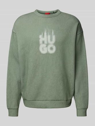 HUGO BOSS Sweatshirt mit Label-Print Modell Dinkam in Mint, Gr&ouml;&szlig;e M